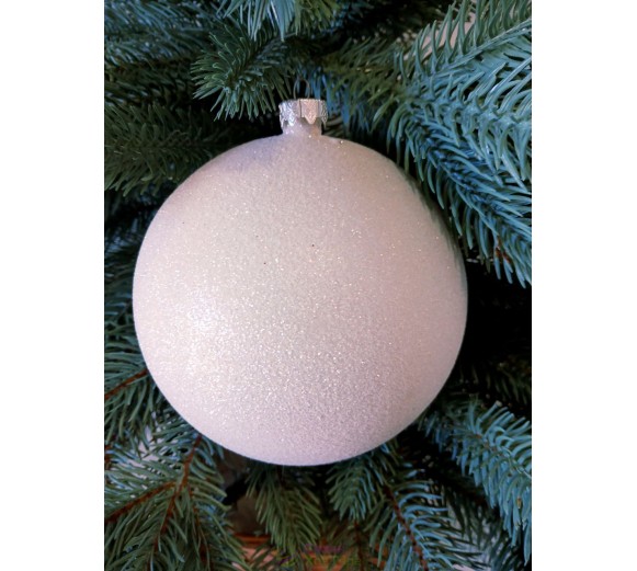 Новогодний шар "Блестки" Ø130мм белый